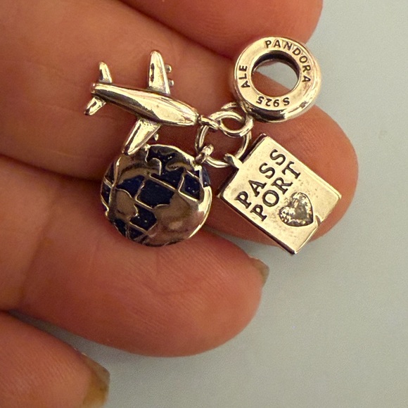 Pandora Silver Travel Charm with Blue Accents - Picture 5 of 5